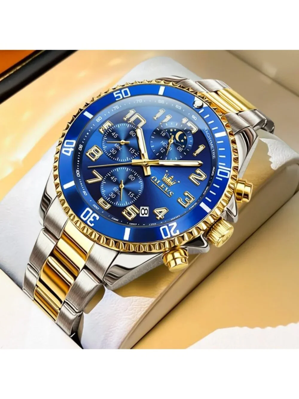 Stylish Men's Stainless Steel Watch - Luxury Big Face, Waterproof Analog